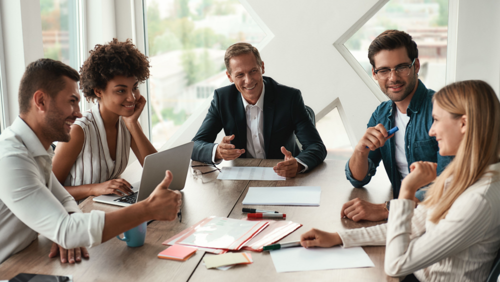 NetSuite consultant speaking with group around conference table
